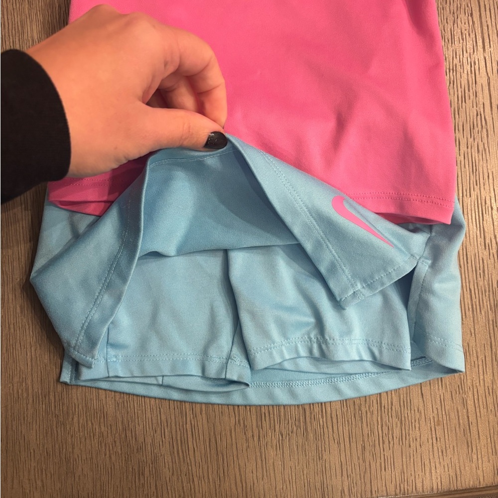 Nike Kids Pink and Light Blue skort - Picture 2 of 3